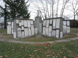 mounted collection of pioneer grave stones