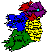Ireland small map of regions